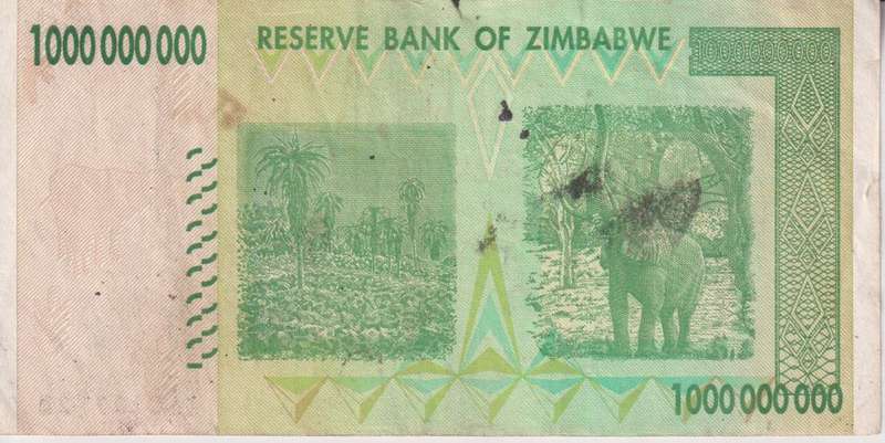 Zimbabwe 1 Billion Dollars 2008 P-83 F