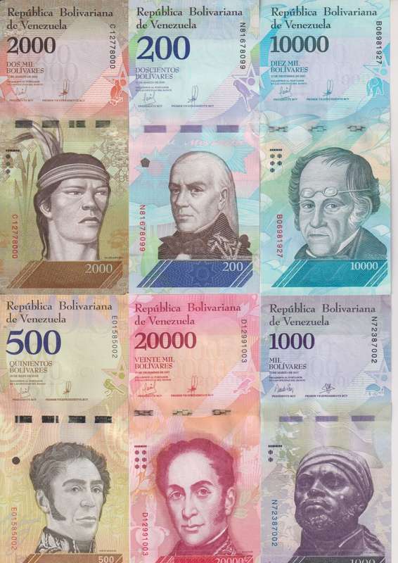 VENEZUELA - A COLLECTION OF 18 DIFFERENT BANKNOTES - UNC