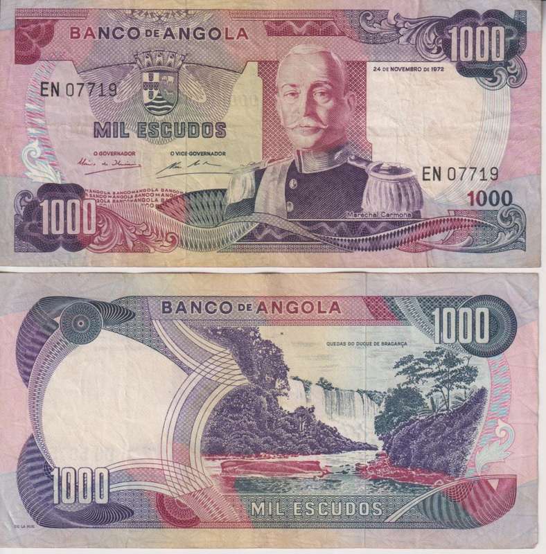 ANGOLA 1000 ESCUDOS 1972 P 103. VF