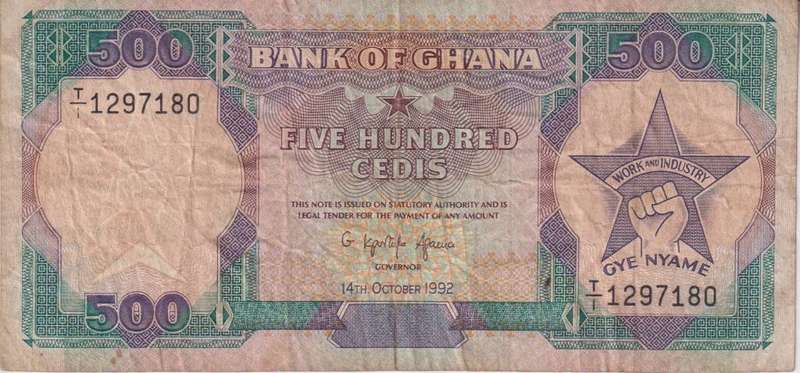 Ghana 500 Cedis 1992 P-28 VF