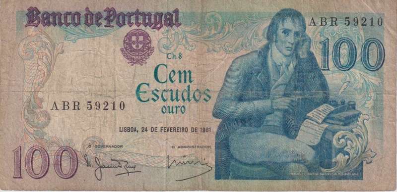 PORTUGAL 100 ESCUDOS 1985 P-178  VF