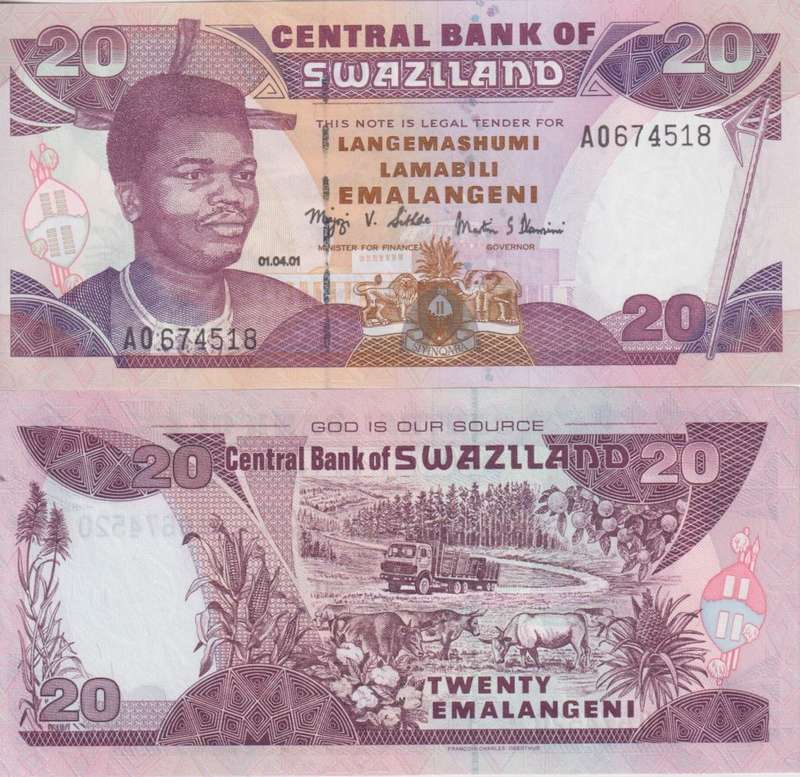 Swaziland 20 Emalangeni 2001 P30  UNC