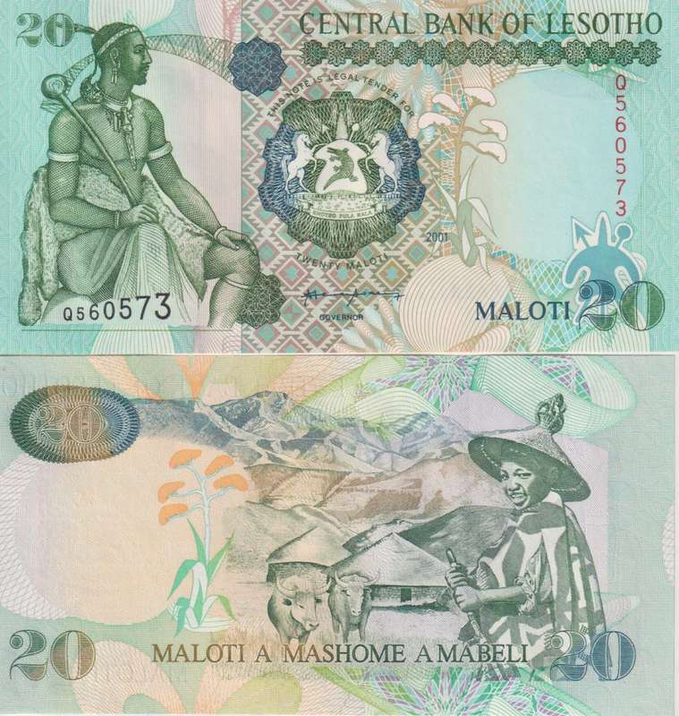 Lesotho 20 Maloti 2001 P 16c UNC