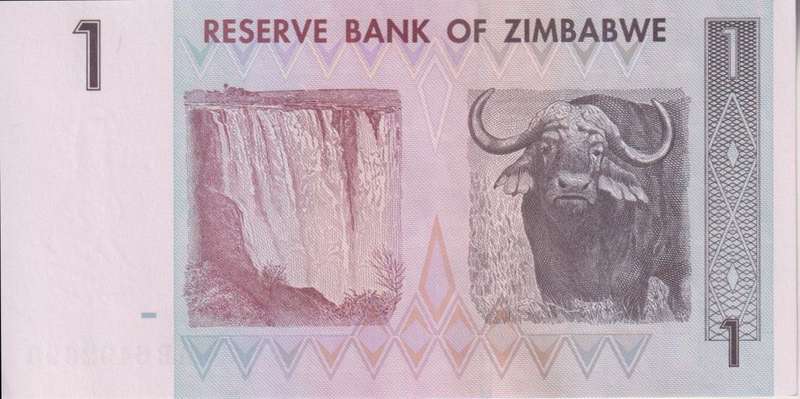 ZIMBABWE 1 DOLLAR 2007 P 65 UNC