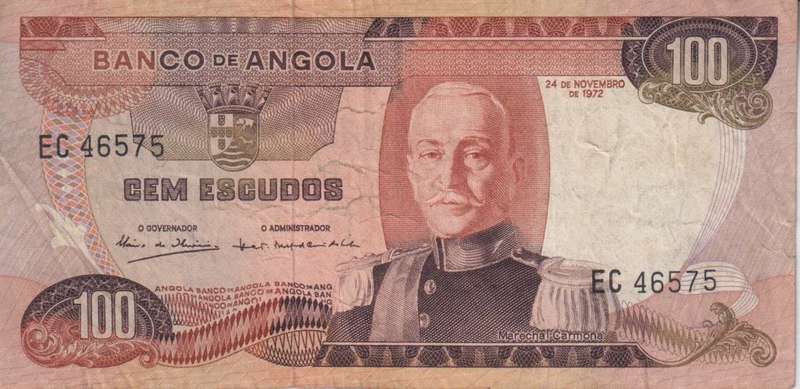 ANGOLA 100 ESCUDOS 1972 P101  VF