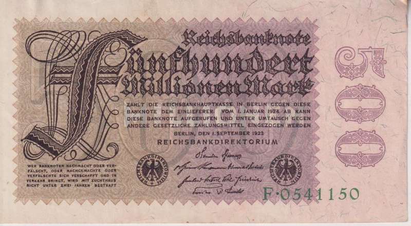 Germany 500 Mark 1923, P110 XF