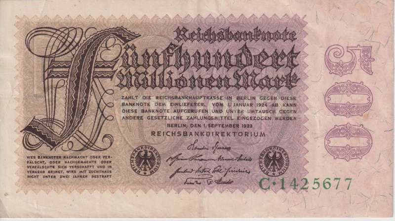Germany 500 Mark 1923, P110 VF