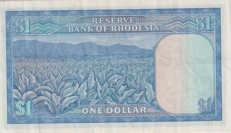 RHODESIA 1 DOLLAR 2 August 1979 Zimbabwe Bird WATERMARK P38a VF