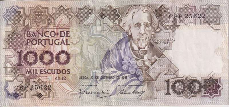 Portugal banknote 1000 escudos (1988) P-181 VF