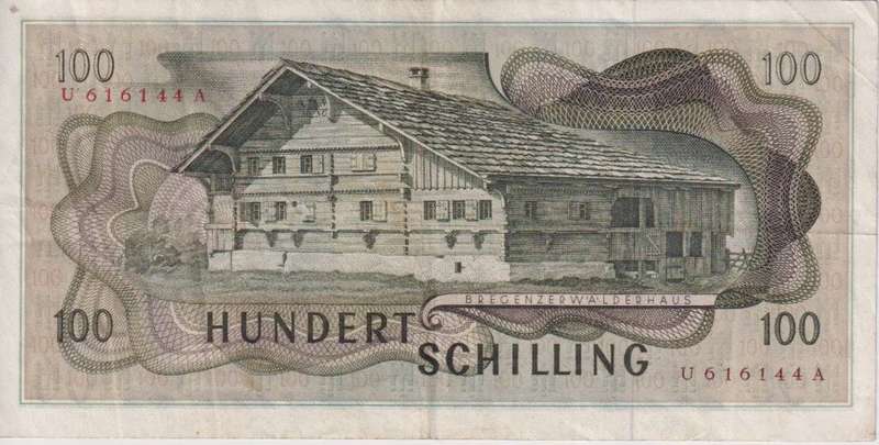 Austria 100 Schilling 1969 P146, Angelika Kauffmann VF
