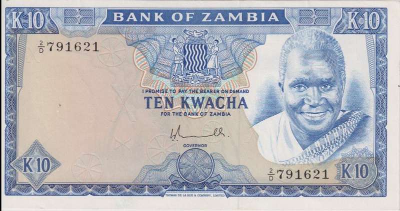 Zambia, 10 Kwacha, ND (1976), P-22, UNC - SCARCE