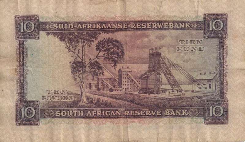 UNION OF SOUTH AFRICA - 10 POND M.H. de Kock D/2 10/8/1955 #208 F