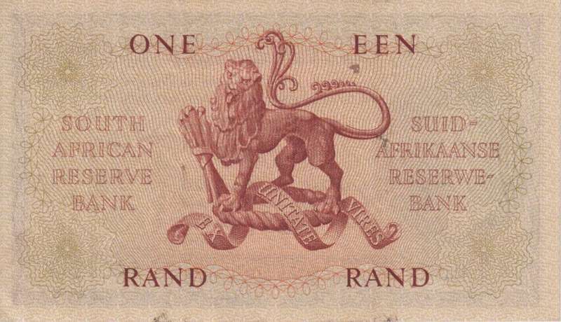 REPUBLIC OF SOUTH AFRICA - 1 RAND G.Rissik A/76 1962 #E/A 316 VF