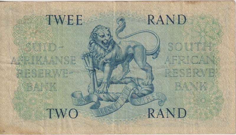 REPUBLIC OF SOUTH AFRICA - 2 RAND M.H. de Kock B/42 1961  #E/A 366 VF
