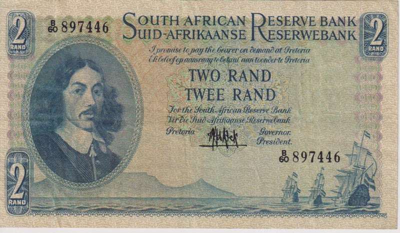 REPUBLIC OF SOUTH AFRICA - 2 RAND M.H. de Kock /60 1961  #E/A 366 VF