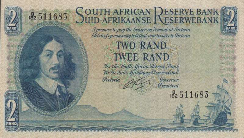 REPUBLIC OF SOUTH AFRICA - 2 RAND G.RissikB/182  1962 #E/A 376 XF