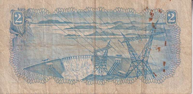 REPUBLIC OF SOUTH AFRICA - 2 RAND T.W.de Jongh D/83 1974 #A/E 381 F (note dirty)