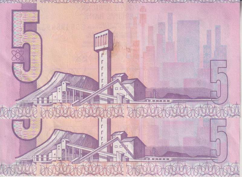 REPUBLIC OF SOUTH AFRICA - 5 RAND X 2 sequential# C.L.Stals BS  1990 E/A 468 XF