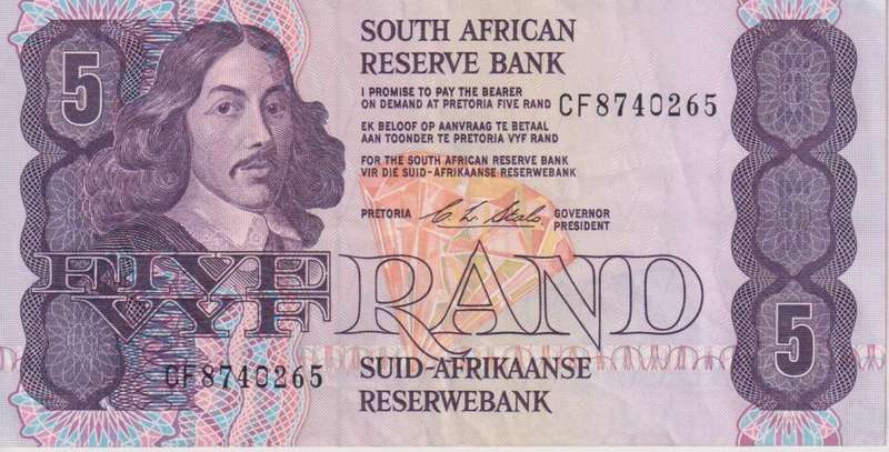 REPUBLIC OF SOUTH AFRICA - 5 RAND C.L.Stals CF 1990  E/A 468 XF