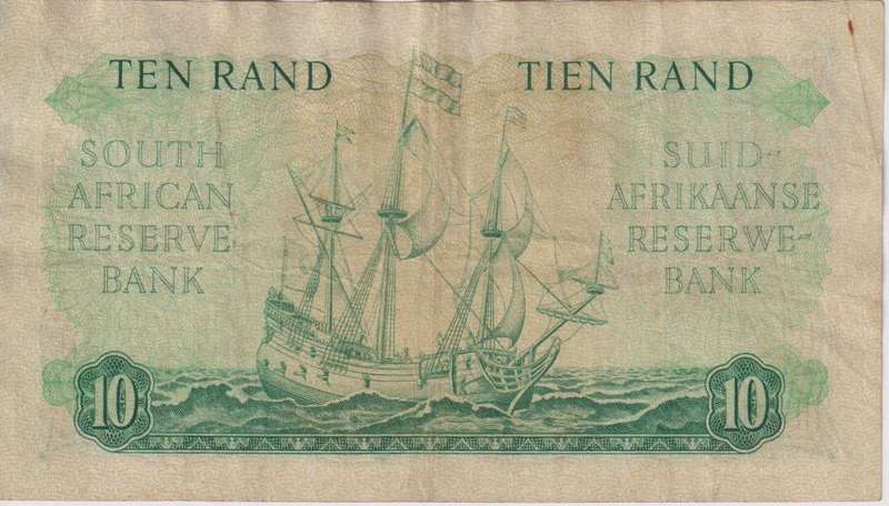 REPUBLIC OF SOUTH AFRICA - 10 RAND M.H. de Kock C/5  1961  E/A 495 XF