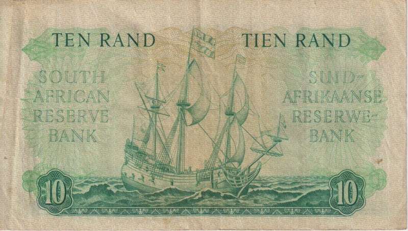 REPUBLIC OF SOUTH AFRICA - 10 RAND G.Rissik C/24  1962  A/E 498 VF