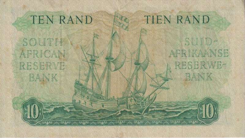 REPUBLIC OF SOUTH AFRICA - 10 RAND G.Rissik C/36  1962 A/E 498 VF+