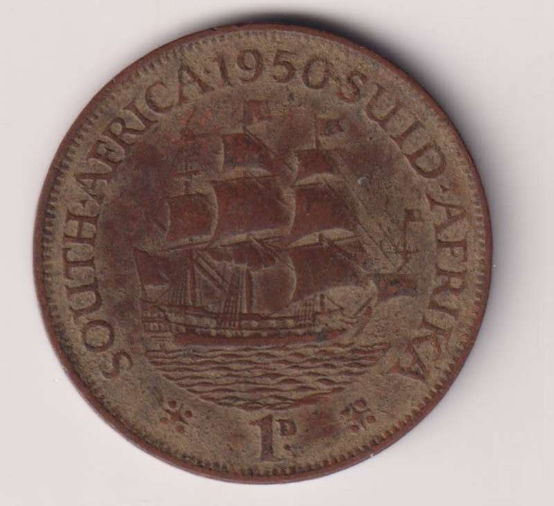 UNION OF SOUTH AFRICA - One Penny - King George VI 1950  Bronze