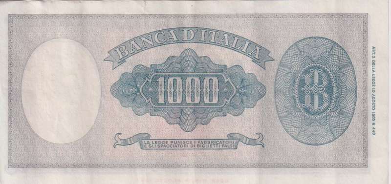 ITALY 1000 LIRE 1947-48 P83 VF+