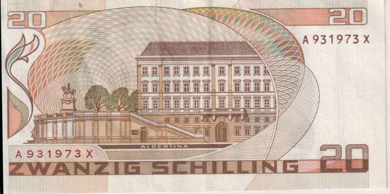 AUSTRIA 20 SCHILLINGS  1986 P148 VF (USED)