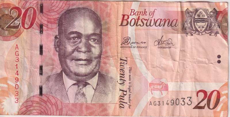 Botswana 20 Pula  P31  2009-2022  VF