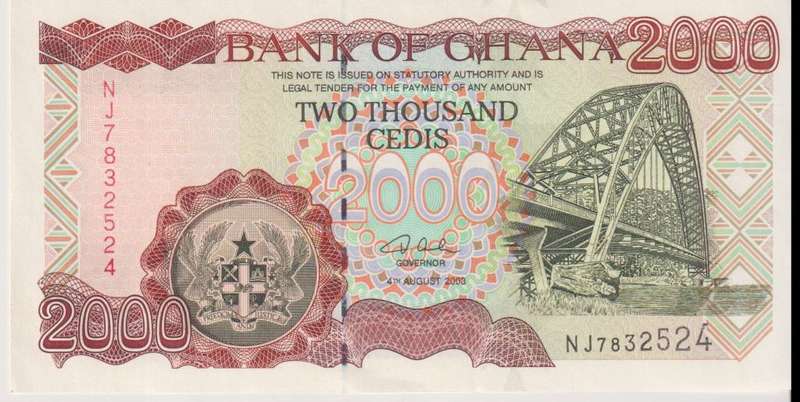 GHANA 2000 CEDIS 2003  P-33h , A-UNC