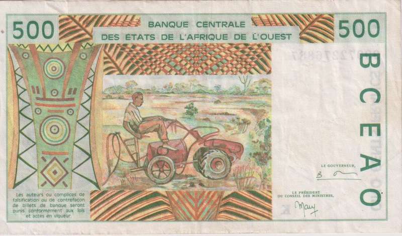 WEST AFRICAN STATES Senegal  500 FRANCS P#710K  VF