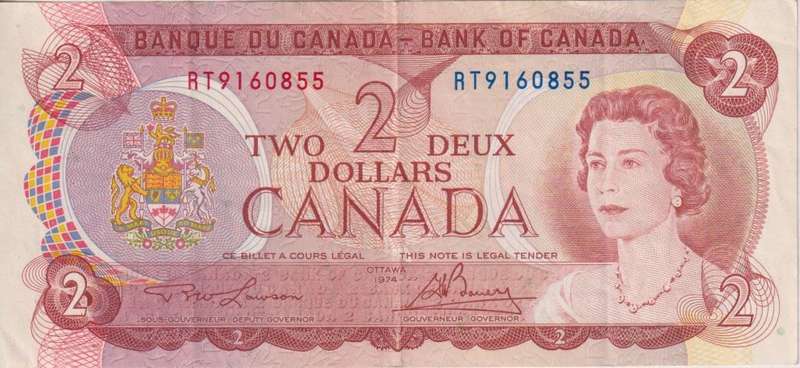 CANADA 2 DOLLAR 1974 P86 VF+