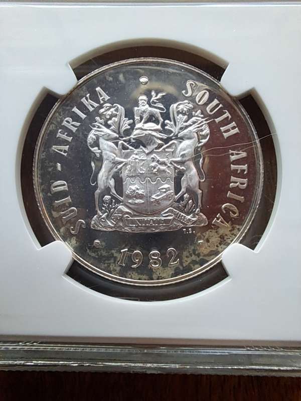 1982 Proof SILVER 1 R RSA NGC GRADED Ultra Cameo PF64