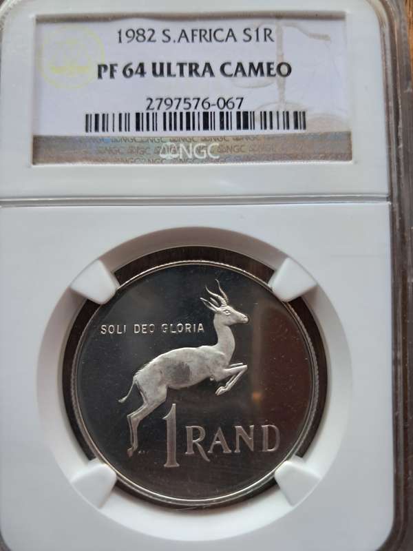 1982 Proof SILVER 1 R RSA NGC GRADED Ultra Cameo PF64