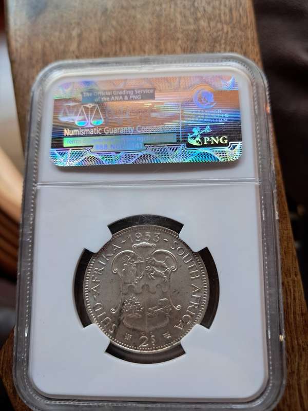 1953  SILVER 2 Shillings  ELIZABETH II  NGC GRADED MS62