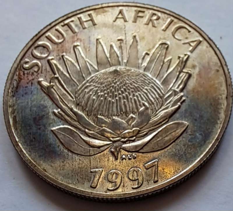 1997  SILVER  1 RAND  RSA S.A.WOMEN IN BAG OF THE SA MINT
