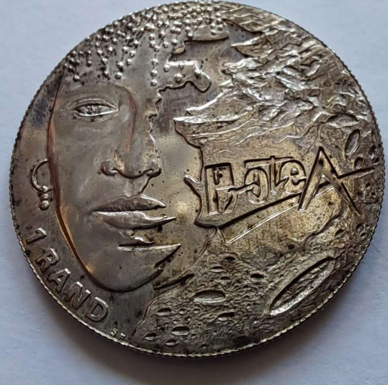 1997  SILVER  1 RAND  RSA S.A.WOMEN IN BAG OF THE SA MINT