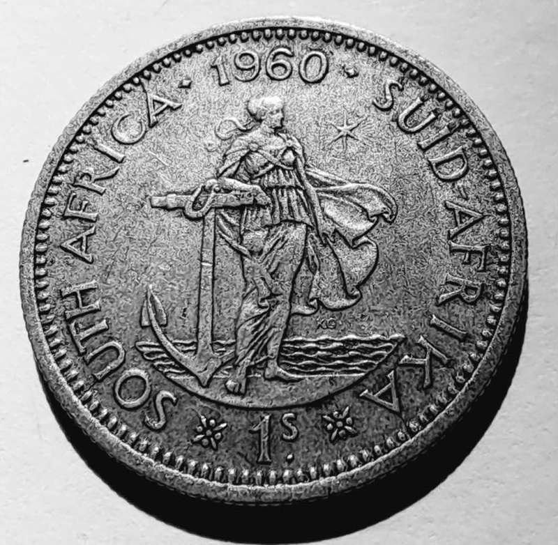UNION OF SOUTH AFRICA - 1 SHILLING  1960 QUEEN ELIZABETH II - see scan