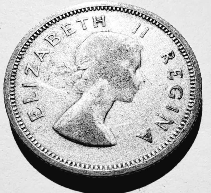 UNION OF SOUTH AFRICA - 1 SHILLING  1956 QUEEN ELIZABETH II - see scan