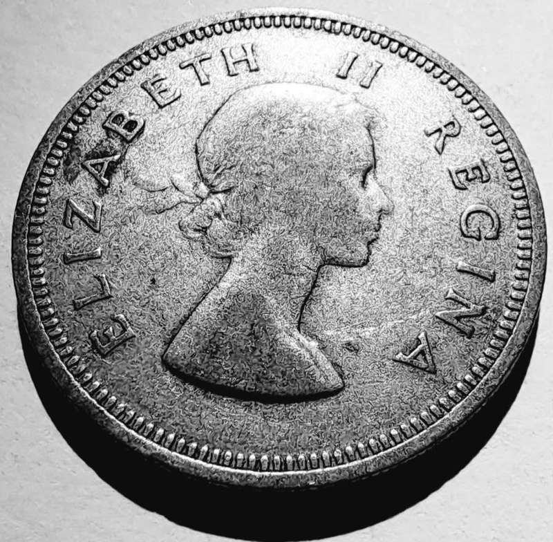 UNION OF SOUTH AFRICA - 2 SHILLINGS  1959 QUEEN ELIZABETH II - see scan