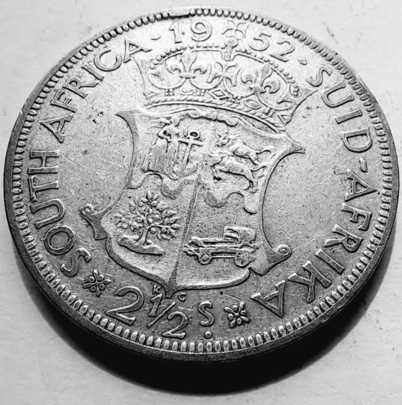 UNION OF SOUTH AFRICA - 2½ SHILLINGS  1952 GEORGE V1 - see scan