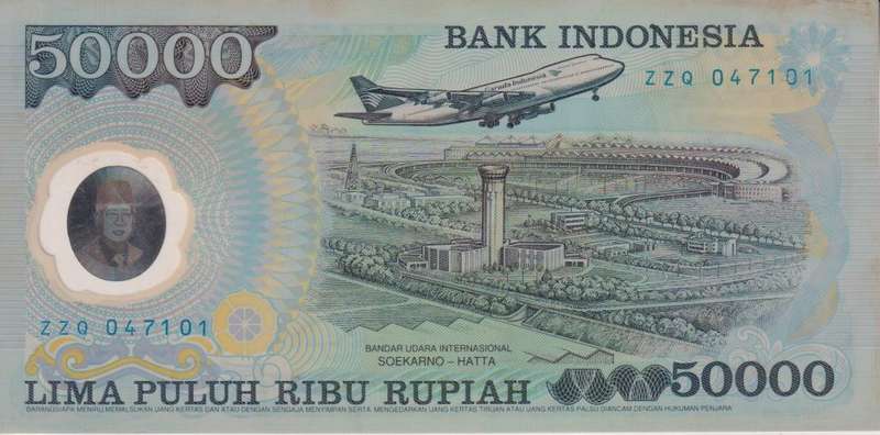 Indonesia 50,000 Rupiah Commemorative  Soeharto 1993 UNC - POLYMER