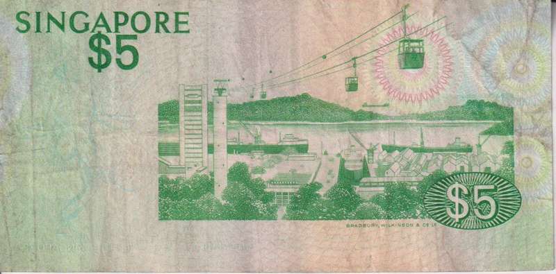 SINGAPORE 5 DOLLARS 1976 P10 F