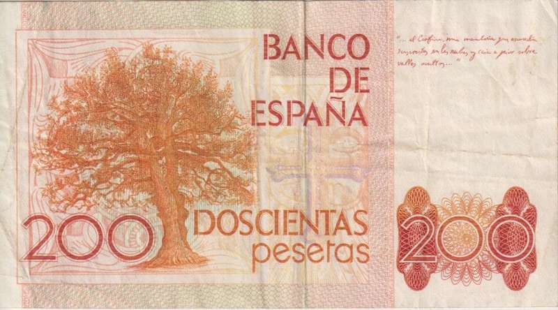 Spain 200 Pesetas 1980 P 156 VF