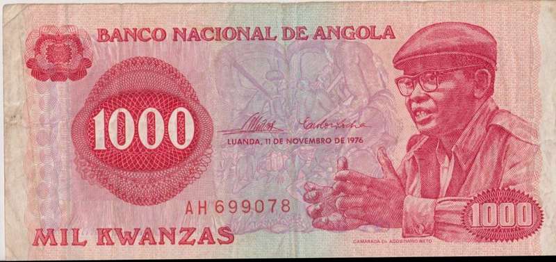 ANGOLA 1000 KWANZAS 1976 P113 VF