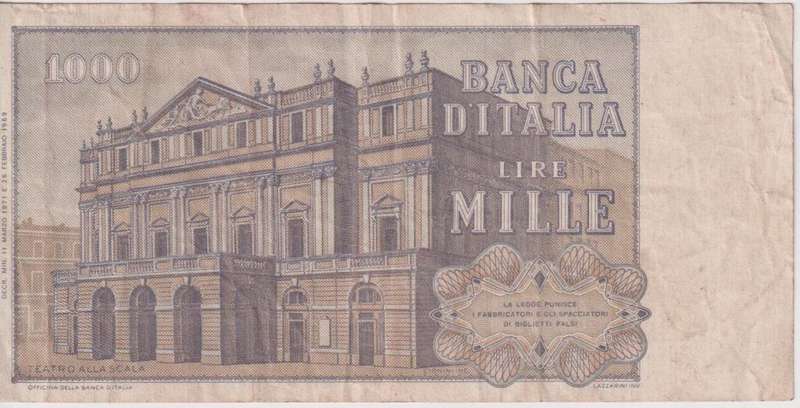 Italy 1000 Lire, 1971, P-101b, VF Giuseppe Verdi