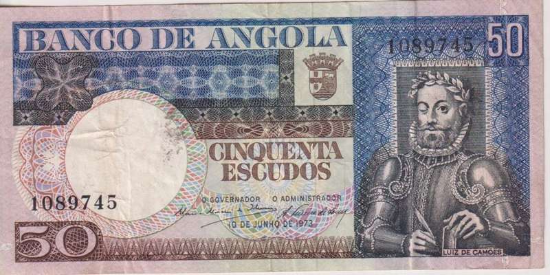 ANGOLA 50 ESCUDOS 1973 P15  VF