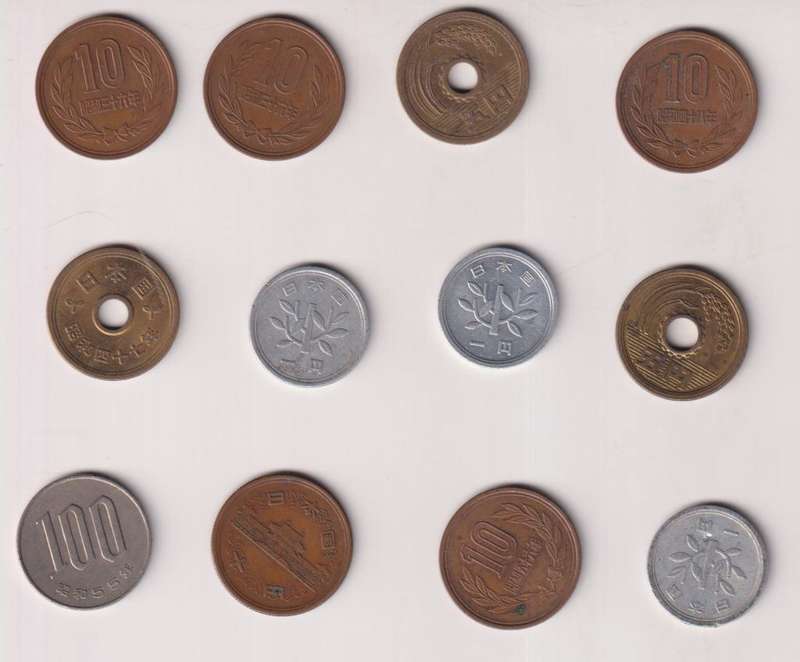 STARTING AT ONLY R10 - 12 X JAPAN COINS
