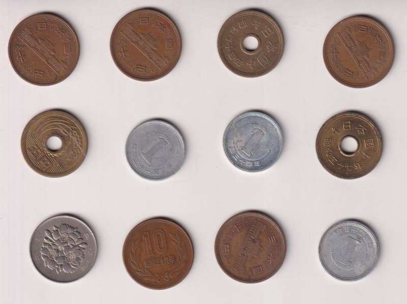 STARTING AT ONLY R10 - 12 X JAPAN COINS